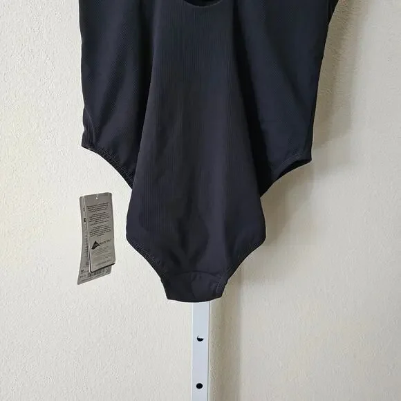ATHLETA NWT Black Cloudbreak AquaRib Scoop Neck One-Piece Swimsuit Sz M - Picture 8 of 16